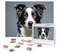 Border Collie Puzzles 500 Pieces Personalized Jigsaw Puzzles with storage bag Photos Puzzle for Adults Challenging Picture Puzzle for Men Women Home Decor (52x38 CM)