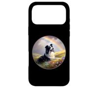 Border Collie Rainbow Bridge Colorful Dog Memorial Painting Case for iPhone 17 Pro Max
