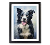 Border Collie Realism Framed Print | A2 Black Framed Wall Art | Ready to Hang | Modern Nature Picture | Living Room Bedroom Lounge Office