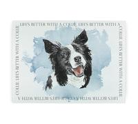Border Collie Rectangular Glass Worktop Protector - Life's Better with a Dog Gift - Large Textured Kitchen Chopping/Cutting Board Worktop Saver with Non-Slip Feet 39cm x 28.5cm (15" x 11")