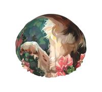 Border Collie Reusable shower cap - double-layer waterproof, elastic, environmentally friendly daily use shower cap