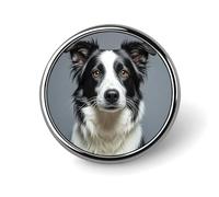 Border Collie Round Badge Cute Enamel Lapel Pin Brooches Button Pin Personalized Clothing Decoration Unisex Badge Holder Hats Bags Shirts Decor