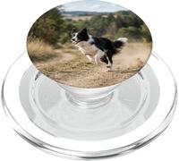 Border Collie Running Trail Action Forest Landscape Scene PopSockets PopGrip for MagSafe