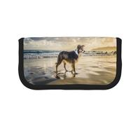 Border Collie Sea Sky Dog,Large Capacity Pencil Case, Pen Pouch Organizer Canvas Pencil Bag for Girls