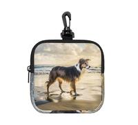 Border Collie Sea Sky Dog, Square Zipper Storage Bag, Neoprene Coin Purse, Small Wallets, Change Pouch, Change Purse