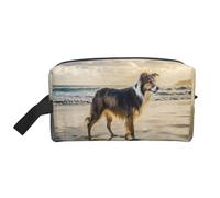 Border Collie Sea Sky DogMakeup Trave Bag for Women,Cosmetic Large Capacity Organizer