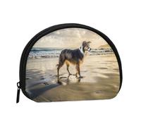 Border Collie Sea Sky DogSmall Makeup Sanitary Napkin Storage Bag,Women's Cosmetic Coin Purse