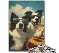 Border Collie Selfie 2000 Pieces Jigsaw Puzzles For Teens And Adults,Stress Reliever Difficult Challenge Enhance Love between Couples (70X100cm)