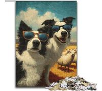Border Collie Selfie JigsawPuzzle 1000 Pieces for Teenagers, Fun Games Every Piece Is Unique - Challenging Family Fun Game 50x75cm