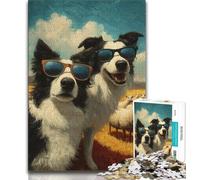 Border Collie Selfie Puzzles for Teenagers Teens 1000pc Puzzle,Stress Reliever Difficult Challenge Unique Home Decor And Gifts 38x52cm