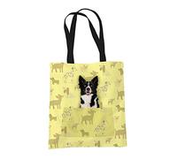 Border Collie Sheepdog Gifts for Dog Lovers Owners - Reusable Shopper Shoulder Tote Bags - Cloth Fabric Gift Bag with Dogs on - YELL