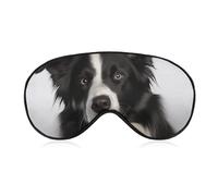 Border Collie Sleep Mask Comfort Travel Eye Masks with Adjustable Elastic Strap Soft Funny Block Light Sleep Eye Cover for Side Sleeper for Nap Men Women Gift