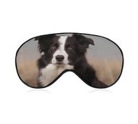 Border Collie Sleep Mask Light Block-Out Eye Mask for Side Sleeper Pressure-Free Soft Night Blindfold with Adjustable Strap Breathable Sleep Eye Cover for Travel