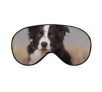 Border Collie Sleep Mask Light Block-Out Eye Mask for Side Sleeper Pressure-Free Soft Night Blindfold with Adjustable Strap Breathable Sleep Eye Cover for Travel