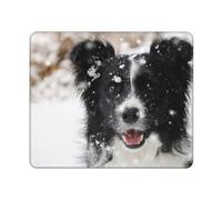 Border Collie Snow Dog, Mouse Pad, Non-Slip Rubber Base Mouse Pad,Waterproof Mouse Mat