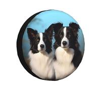 Border Collie Spare Tire Cover Personalized Wheel Covers Weatherproof Wheel Protectors Universal Fit for Truck SUV Trailer Camping Rv Tire Covers