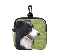 Border Collie, Square Zipper Storage Bag, Neoprene Coin Purse, Small Wallets, Change Pouch, Change Purse