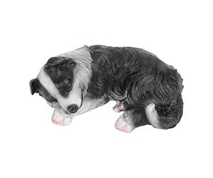 Border Collie Statue Famous Dog Cute Sculptures Puppy Sleeping Pet Statues Ornament Figurine Decor Artwork Resin for Planters Outdoor Statues