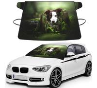 Border Collie Stone Sweet Brown Dogs Pets, Car Windshield Cover, Protective Windscreen Cover - Snow Ice Sun UV Dust Water Resistant - Fit for Most Cars