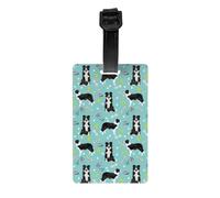 Border Collie Tennis Ball Luggage Tag Pet Dog Lover Suitcase Baggage Privacy Cover ID Label