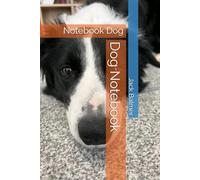 Border Collie Themed Wide Ruled Notebook with a Dog design, Blank Lined Pages, 6" x 9" Black & white interior with cream paper 70 pages