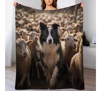 Border Collie Throw Blanket for Bedroom Living Room, Soft Comfortable Bedding Sofa Throw for Boys Girls, Flannel Blankets 130×180cm