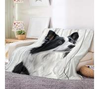 Border Collie Throw Blanket for Couch Bed Sofa Pet Lovers Gifts Soft Warm Fleece Blanket Dog Lover Blanket for Living Room Bedroom Travel Camping Dog Mom Gifts for Women 50''x60'' (Border Collie)