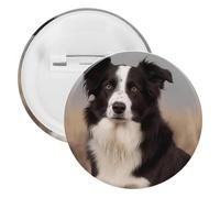 Border Collie Tinplate Badge Personalized Round Brooch Large Craft Button Suitable for Teachers, Nurses, Doctors, Staff, Party Gift Accessories, 1Pcs, Plastic, plastics