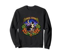 Border Collie Trail Story Stained Glass Dog Art Sweatshirt