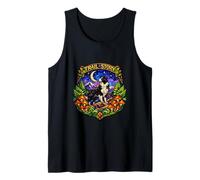Border Collie Trail Story Stained Glass Dog Art Tank Top