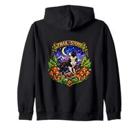 Border Collie Trail Story Stained Glass Dog Art Zip Hoodie