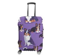 Border Collie Travel Luggage Cover Washable Anti-Scratch Baggage Suitcase Protector S