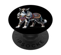 Border Collie Viking Nordic Norse Warrior for Women Men Kids PopSockets Adhesive PopGrip