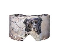 Border Collie Winter Snow White Black Dogs, Full Eye Covers Light Blocking Eye Mask Sleep Eye and Ear Muffs
