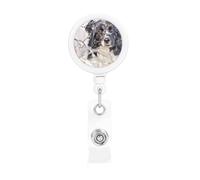 Border Collie Winter Snow White Black Dogs, Retractable Badge Holder,Badge Reels Holder with ID Clip Alligator Clip