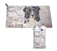 Border Collie Winter Snow White Black DogsQuick Dry Towel,Microfiber Towels Bulk for Adults 16"x 1711"