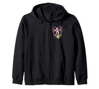 Border Collie with Sunglasses Puppy Cute Border Collies Zip Hoodie