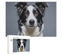 Border Collie Wooden Puzzles for Adults 300 PCS Unique Shape Puzzles Wall Art Home Decor for Puzzle Lovers, Family, Friend Creative Gift Toys