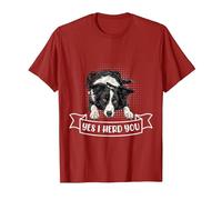 Border Collie YES I Herd You Funny Dog Daddy Border Collie T-Shirt, Men, Cranberry Red, Medium