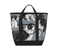 Border Collies Blue,Lunch Bags Large Capacity Insulated Tote Bag For Women Men Work Picnic Travel