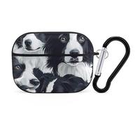 Border Collies Cute Earbuds Case Compatible with Airpods Pro Wireless Headphones Cover with Carabiner