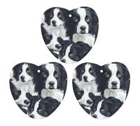 Border Collies Funny Car Air Fresheners 3pcs Long Lasting Scent Automotive Hanging Scented Cards Tablets