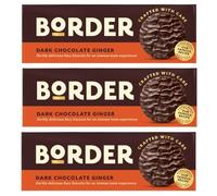 Border Dark Chocolate Ginger Biscuits 3 x 150g | Rich Dark Chocolate with Spiced Ginger, Crafted with Care, Perfect for Tea, Sharing & Gifting Treats - Crafted With Care