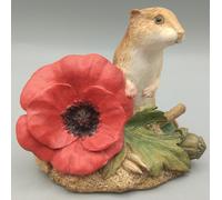 Border Fine Arts - "Harvest peace Mouse by poppy Flower.B0780 members redemption piece 2002 - Boxed - 6cm *6cm *5 cm (H)