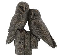 Border fine Arts Studio Bronze Pair of Owls Figurine, Resin, Colourful, 85 x 185 x 190 cm