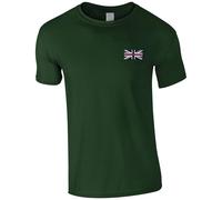 Border Forces Thin Purple Line Union Jack Embroidered Men's T-Shirt Emergency Services T Shirt Embroidery (UK, Alpha, XL, Regular, Regular, Green)
