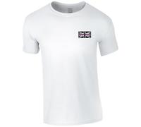 Border Forces Thin Purple Line Union Jack Embroidered Men's T-Shirt Emergency Services T Shirt Embroidery (UK, Alpha, M, Regular, Regular, White)