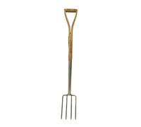 Border Fork Stainless Steel Garden Fork with Ash Wood D Handle for Soil Loosening, Compost Turning and Raised Bed Gardening