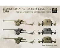 ボーダーモデル(Border Model) Frontera Model 1/35 7.5 cm PAK40 Self-Propelled Cannon with Winter Artillery Plastic Model BT051 (Cannon)