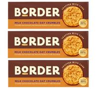 Border Oat Crumble Milk Chocolate Biscuits 3 x 150g | Crunchy Oat Biscuits Coated in Creamy Milk Chocolate, Traditional British Bakery Biscuits Perfect for Tea Breaks - Crafted With Care